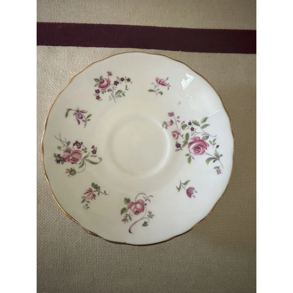 VTG Royal Dover Fine Bone China Teacup and Royal Victoria Saucer England Floral